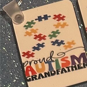 Proud Autism Grandfather Keychain
